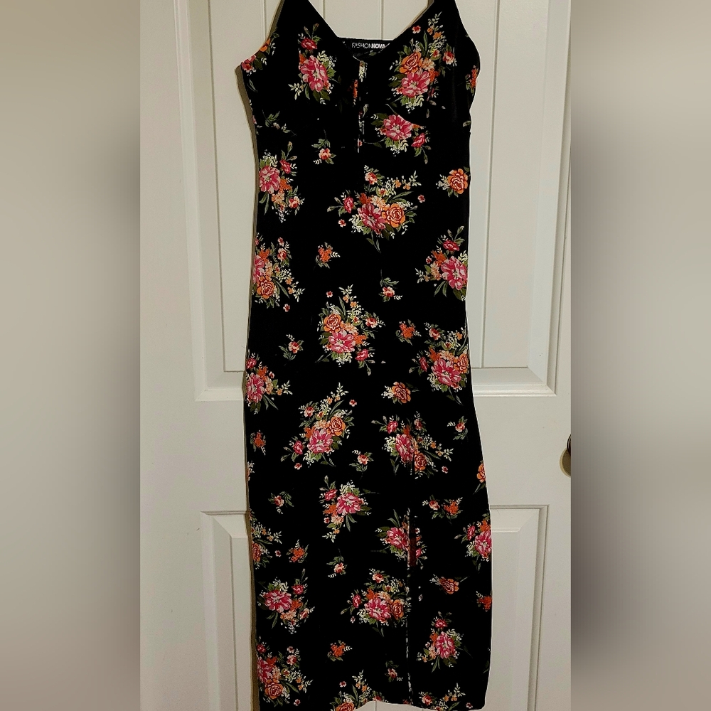 Fashion Nova Midi Length Slip Dress with Slit NWT